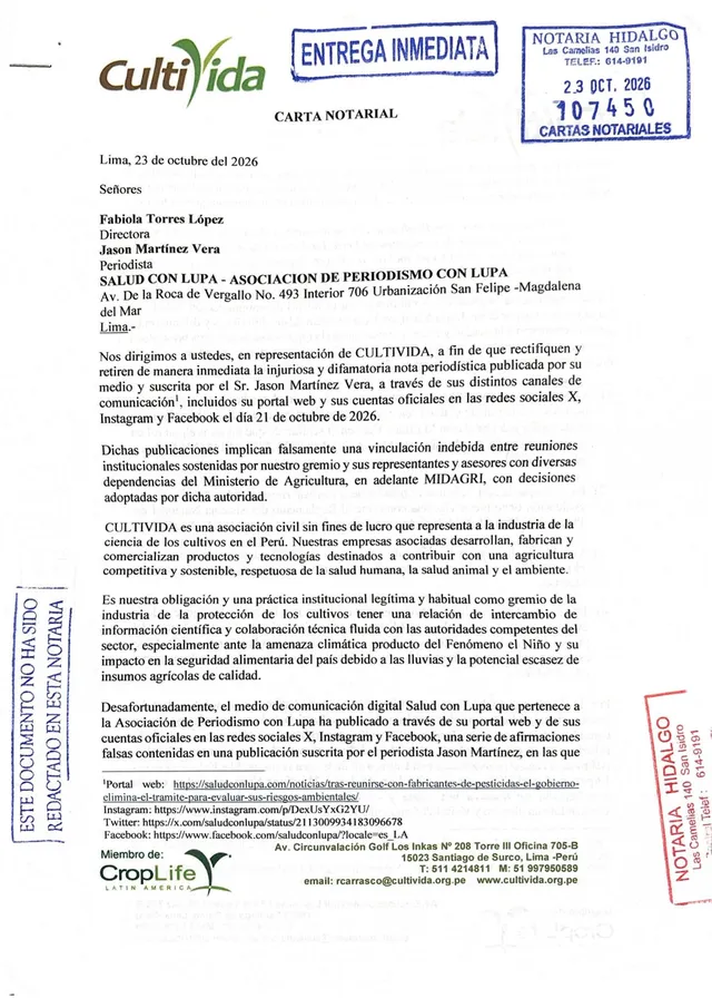 Carta Notarial Cultivida