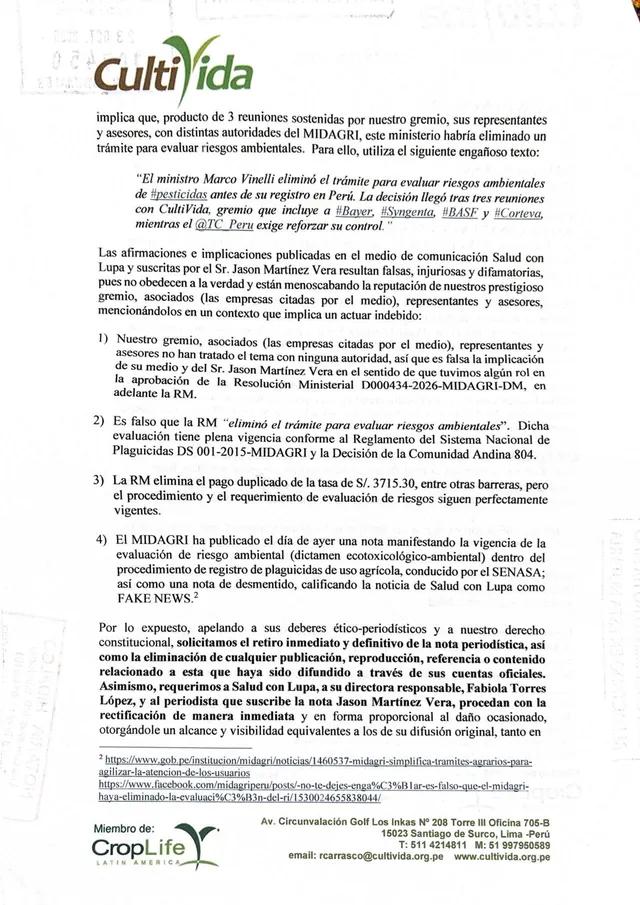 Carta Notarial Cultivida