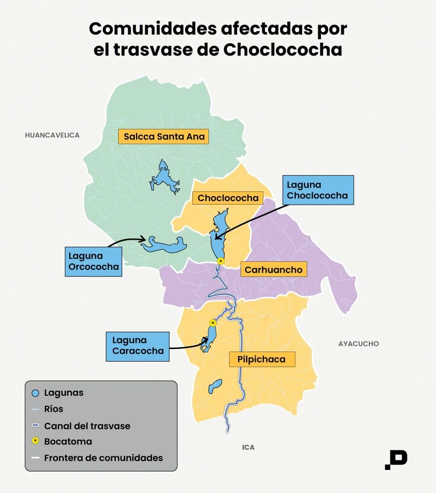 MAPA: Comunidades afectadas por el trasvase de Choclococha
