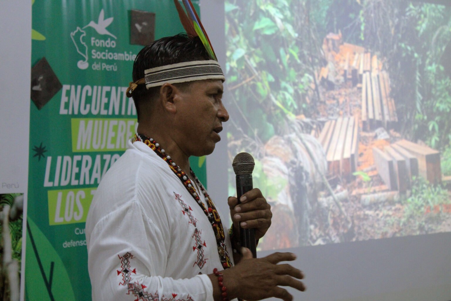 Líder kichwa, Quinto Inuma, días antes de que fuera asesinado.