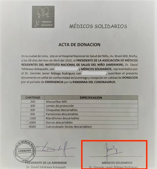 Germán Málaga es el fundador de Médicos Solidarios, entidad que recibe donativos para obras benéficas aunque aún no tenga categoría de ONG.