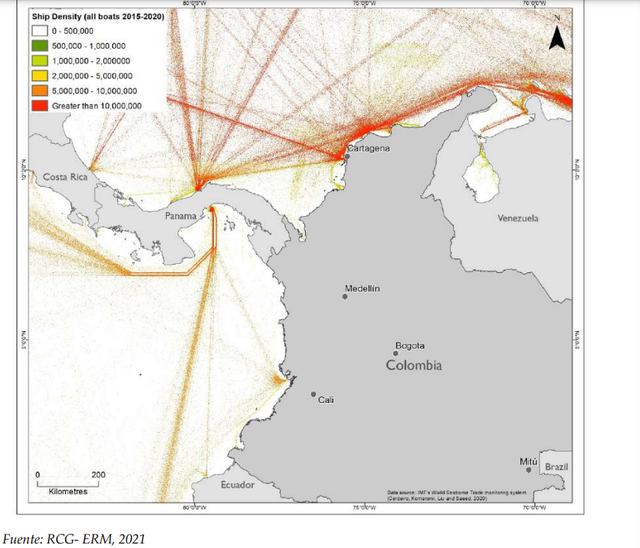 Mapa transporte marítimo