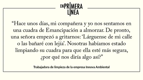 Trabajadora de limpieza de la empresa Innova Ambiental