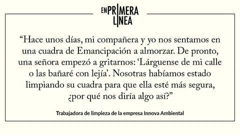 Trabajadora de limpieza de la empresa Innova Ambiental