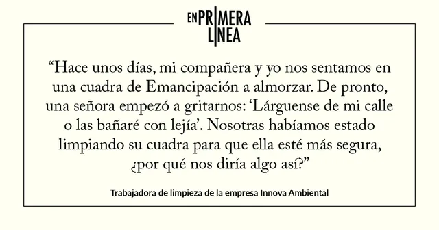 Trabajadora de limpieza de la empresa Innova Ambiental