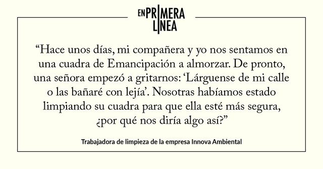 Trabajadora de limpieza de la empresa Innova Ambiental