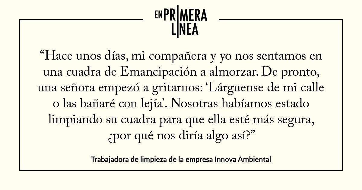 Trabajadora de limpieza de la empresa Innova Ambiental