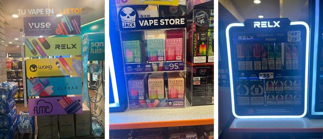 Vapeadores chinos vendidos en tiendas de conveniencia