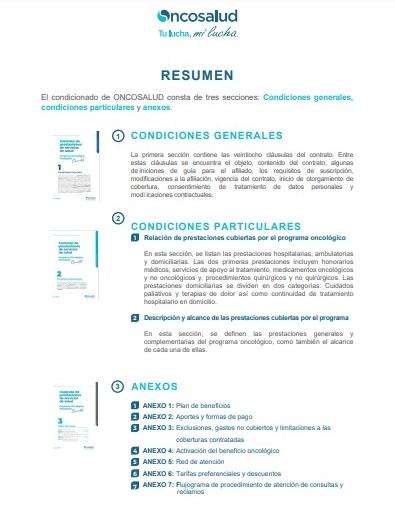 condicionado oncosalud resumen