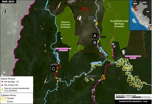 Mapa del río Cenepa de MAAP