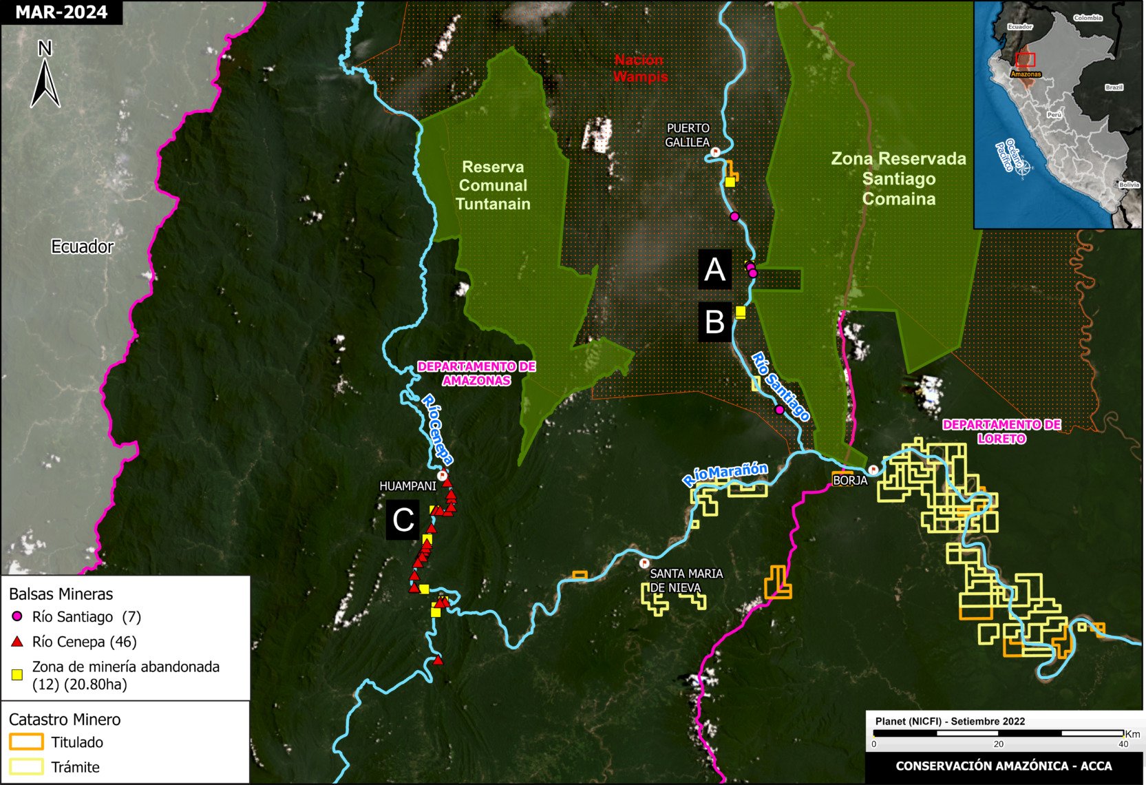 Mapa del río Cenepa de MAAP