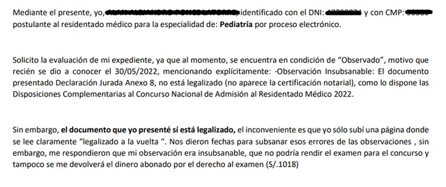 reclamos reesidentado