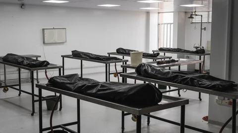 Armenia, Quindío / Colombia - June 23 2019: Corpses in a mortuary.